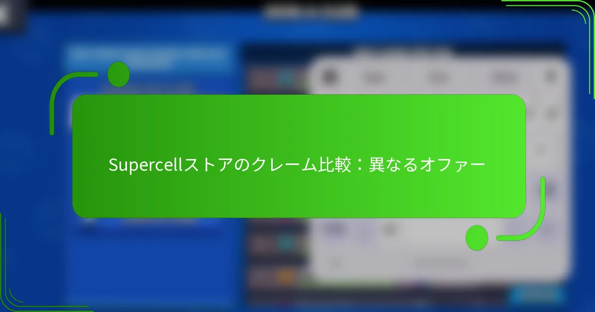 Supercellストアのクレーム比較：異なるオファー