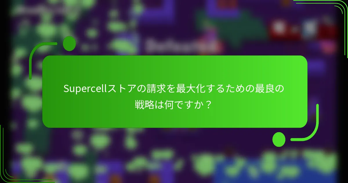 Supercellストアの請求を最大化するための最良の戦略は何ですか？